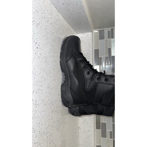 Interceptor Men Boots 10 Black Leather Lace Up Force 6" Steel Toe Tactical Shoes - Picture 4 of 5